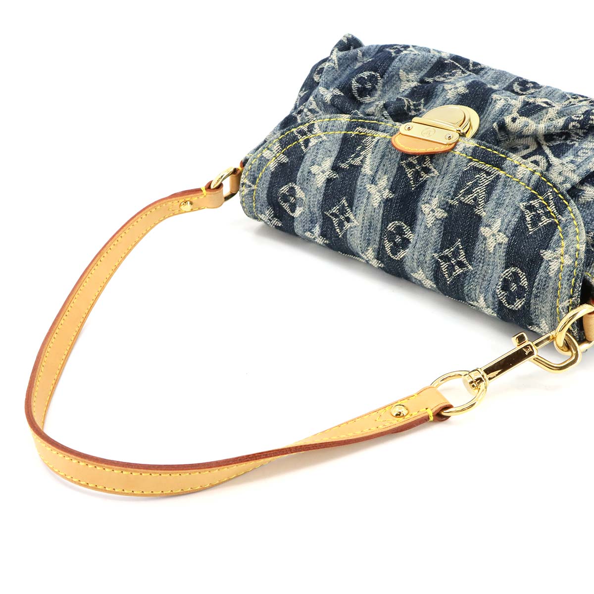 Monogram Denim Mini Pleaty Raye Shoulder Bag Blue M95333