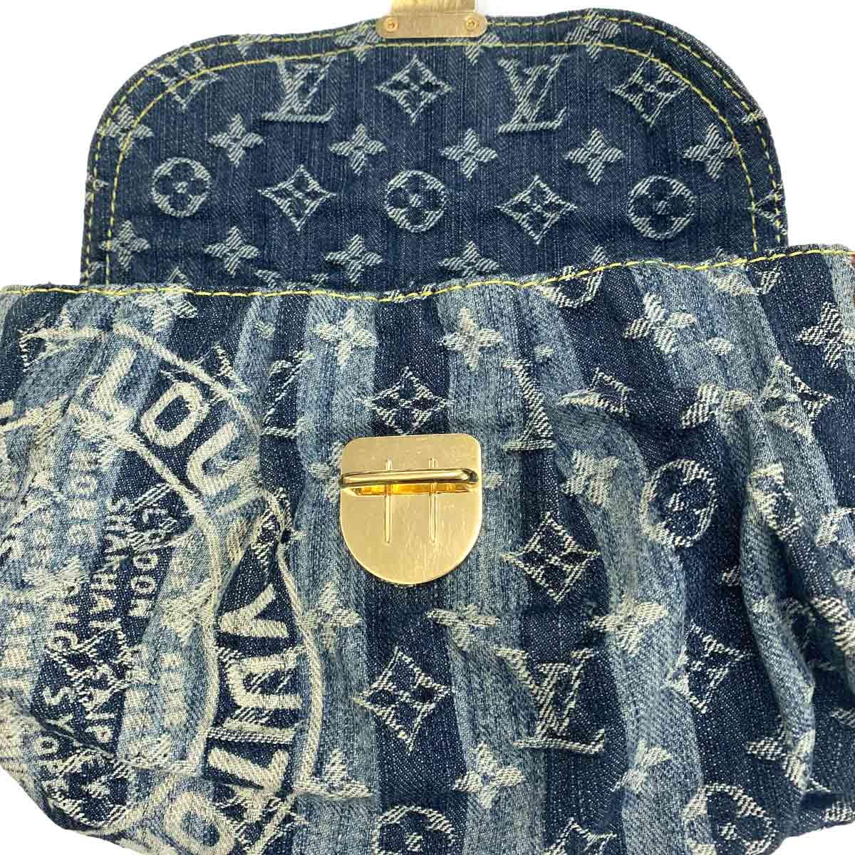 Monogram Denim Mini Pleaty Raye Shoulder Bag Blue M95333