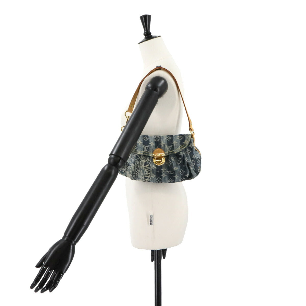 Monogram Denim Mini Pleaty Raye Shoulder Bag Blue M95333