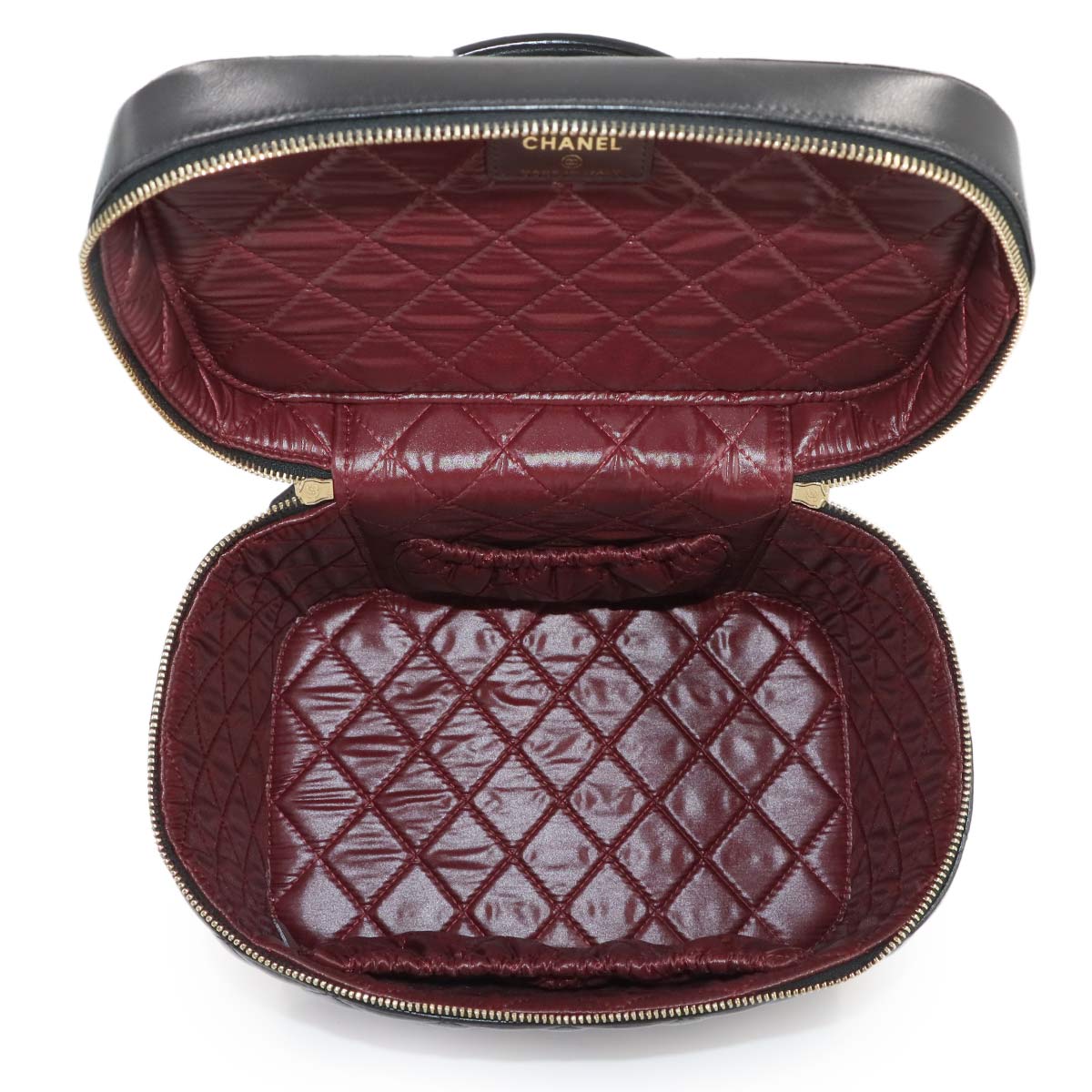 Vanity Hand Bag Leather Black A08913 Coco Logos Purse