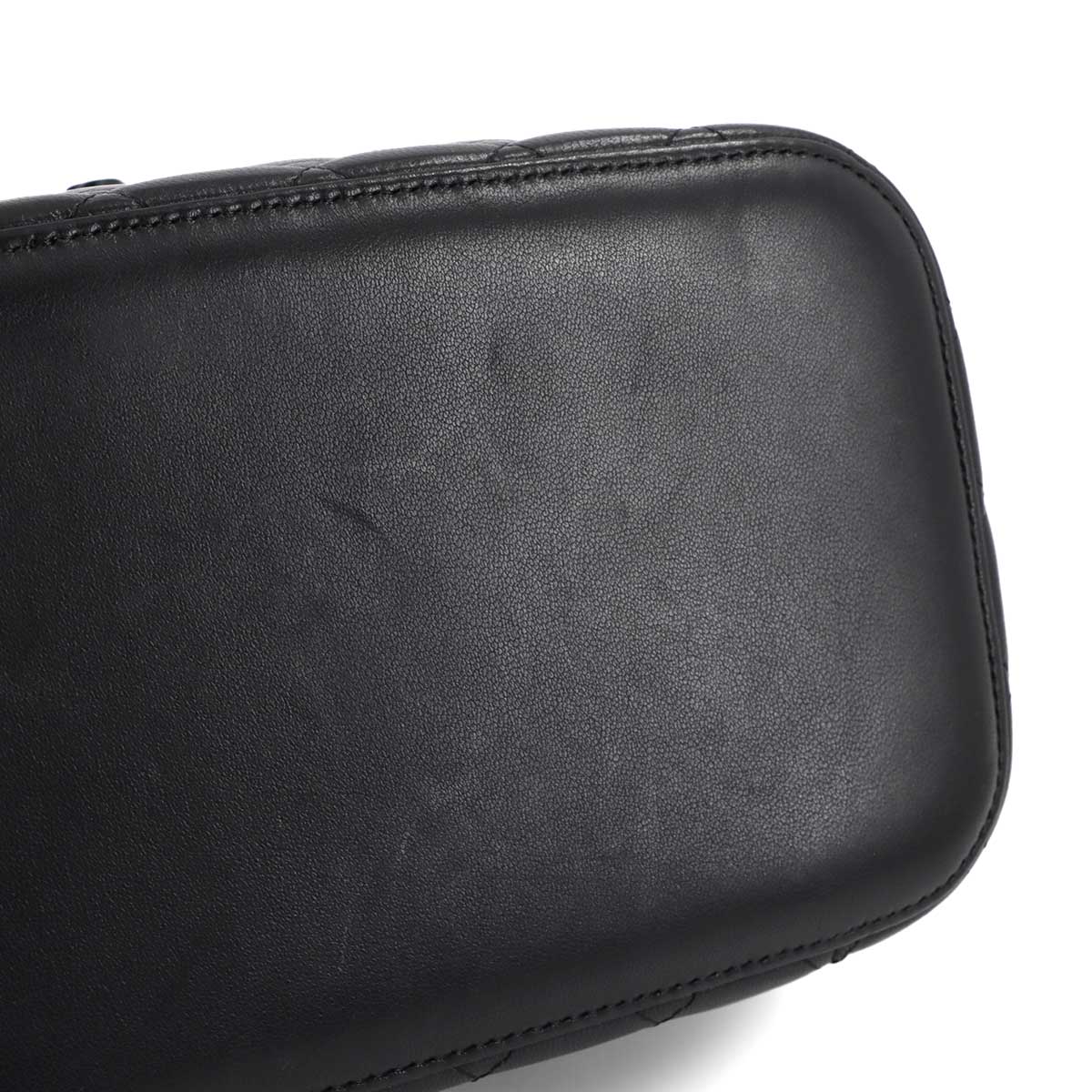 Vanity Hand Bag Leather Black A08913 Coco Logos Purse