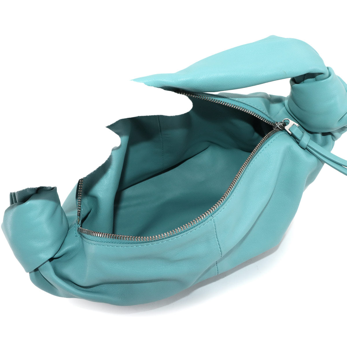 Double Knot Hand Bag Leather Light blue 629635 Purse