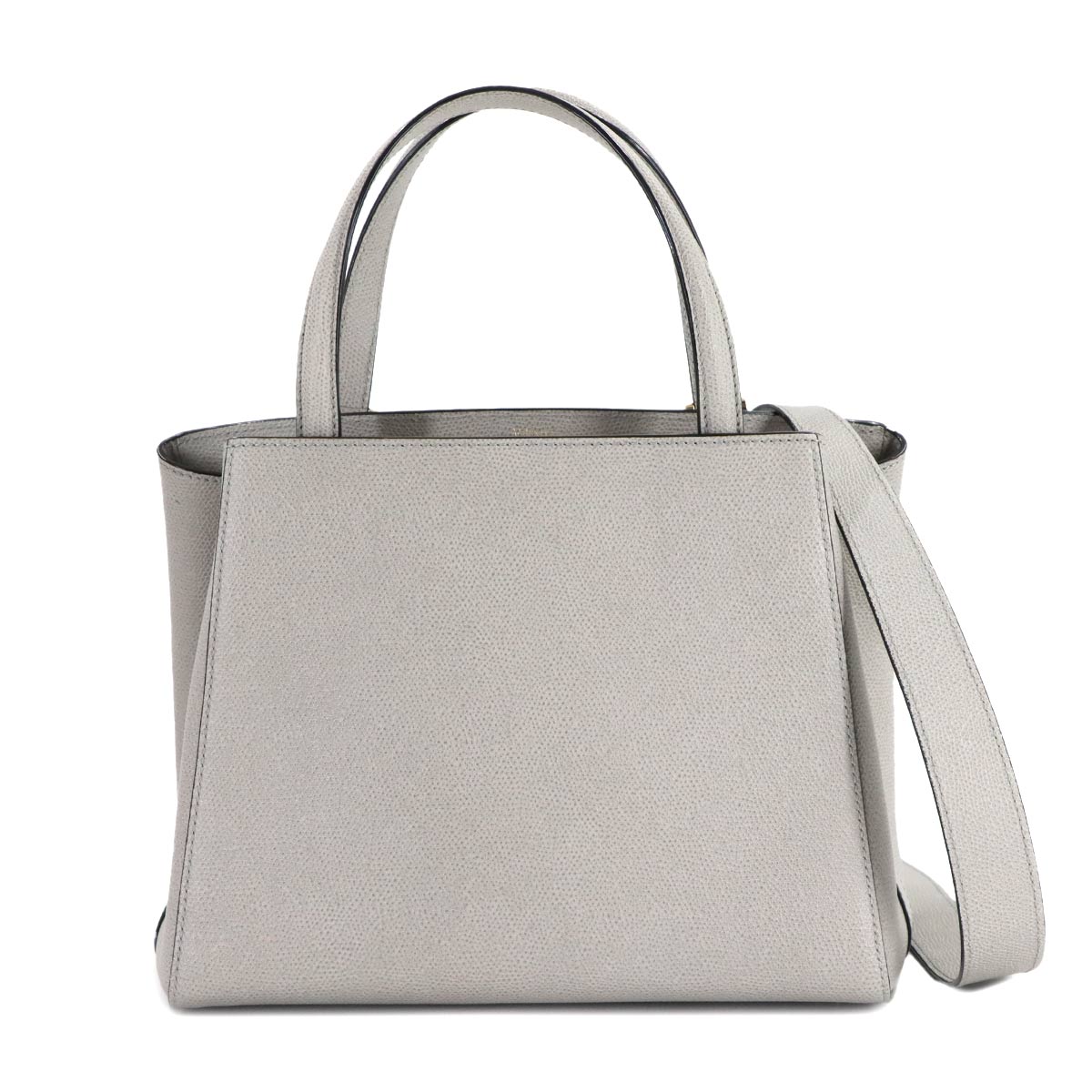 Medium Triennale Hand Shoulder Bag Leather Gray Purse