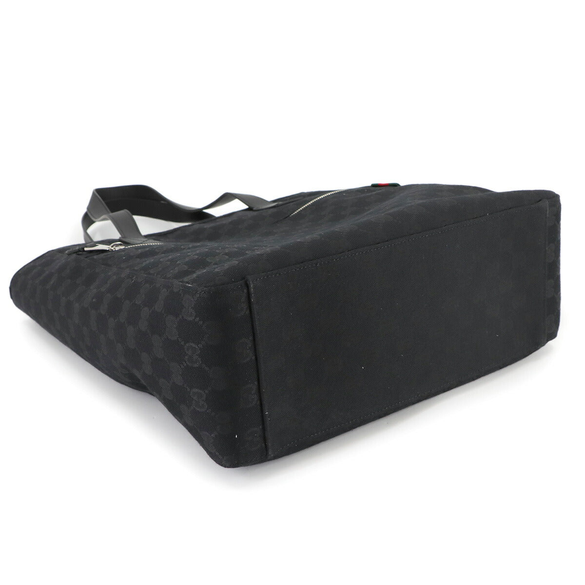 GG Canvas Tote Bag Leather Black 834796 Purse