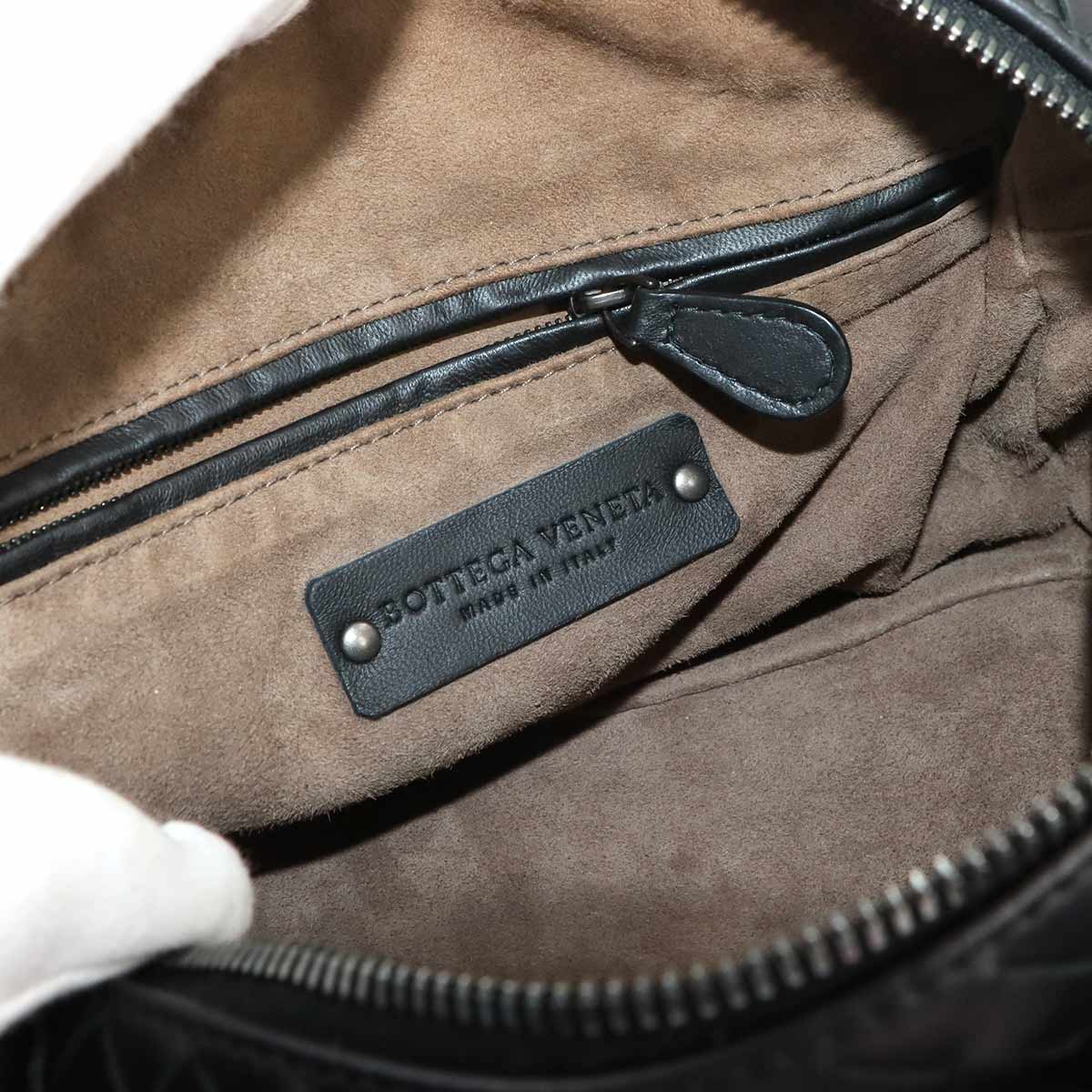 Intrecciato Mini Boston Bag Leather Black 428051