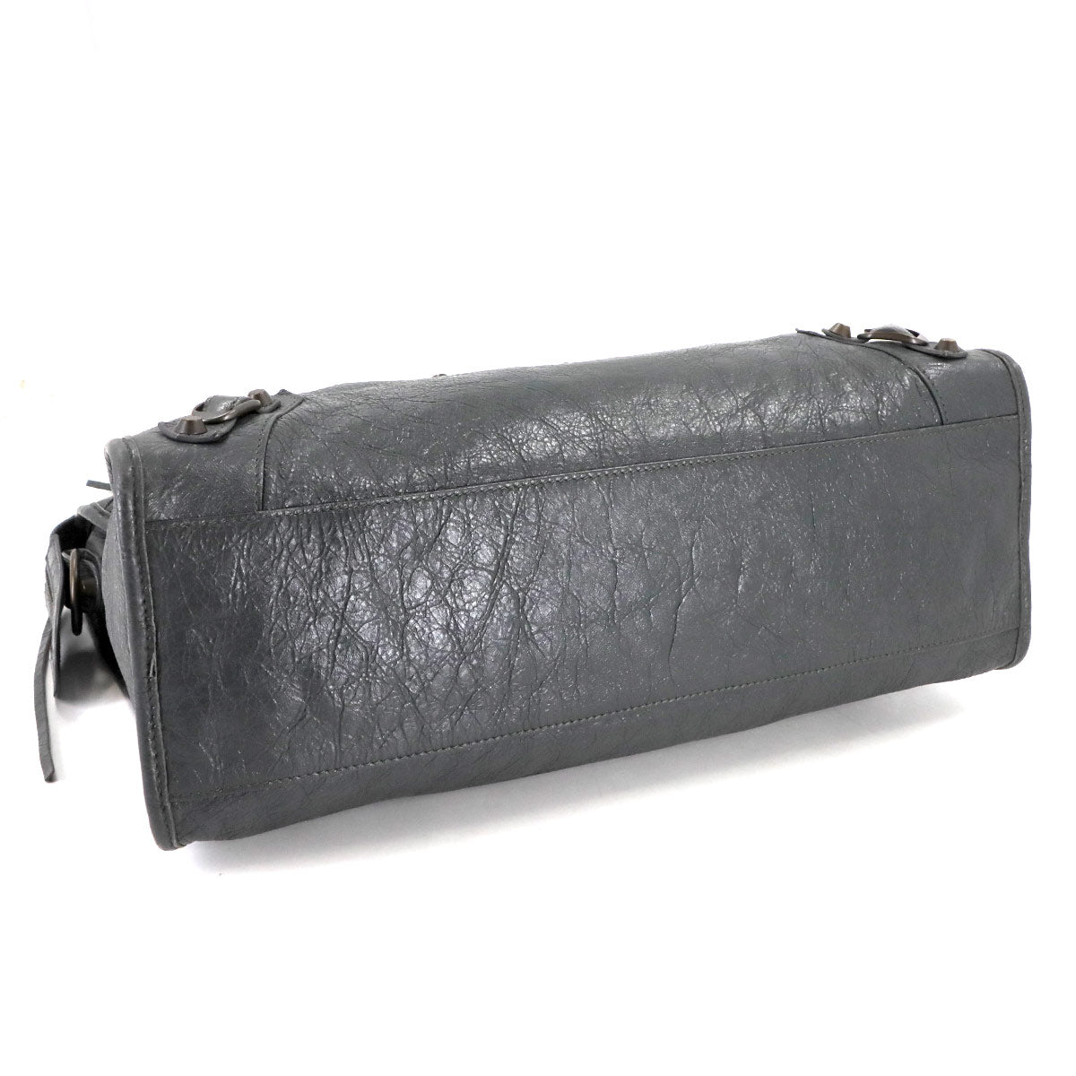 The City Hand Shoulder Bag Leather Gray 115748