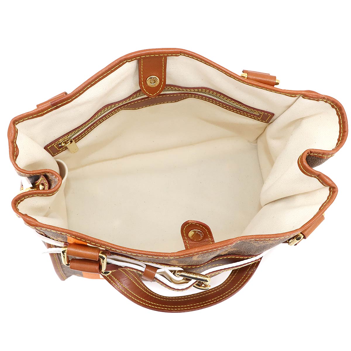 Monogram Tisse Sac Rayures PM Tote Bag Maron M56386