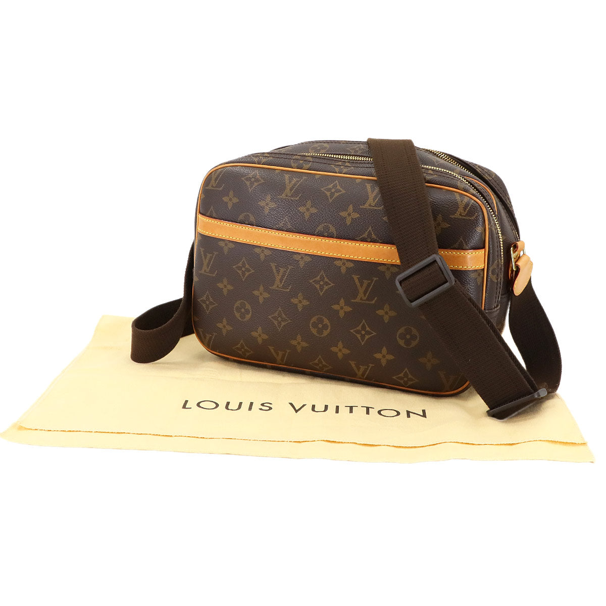 Monogram Reporter PM Shoulder Bag Brown M45254 Purse