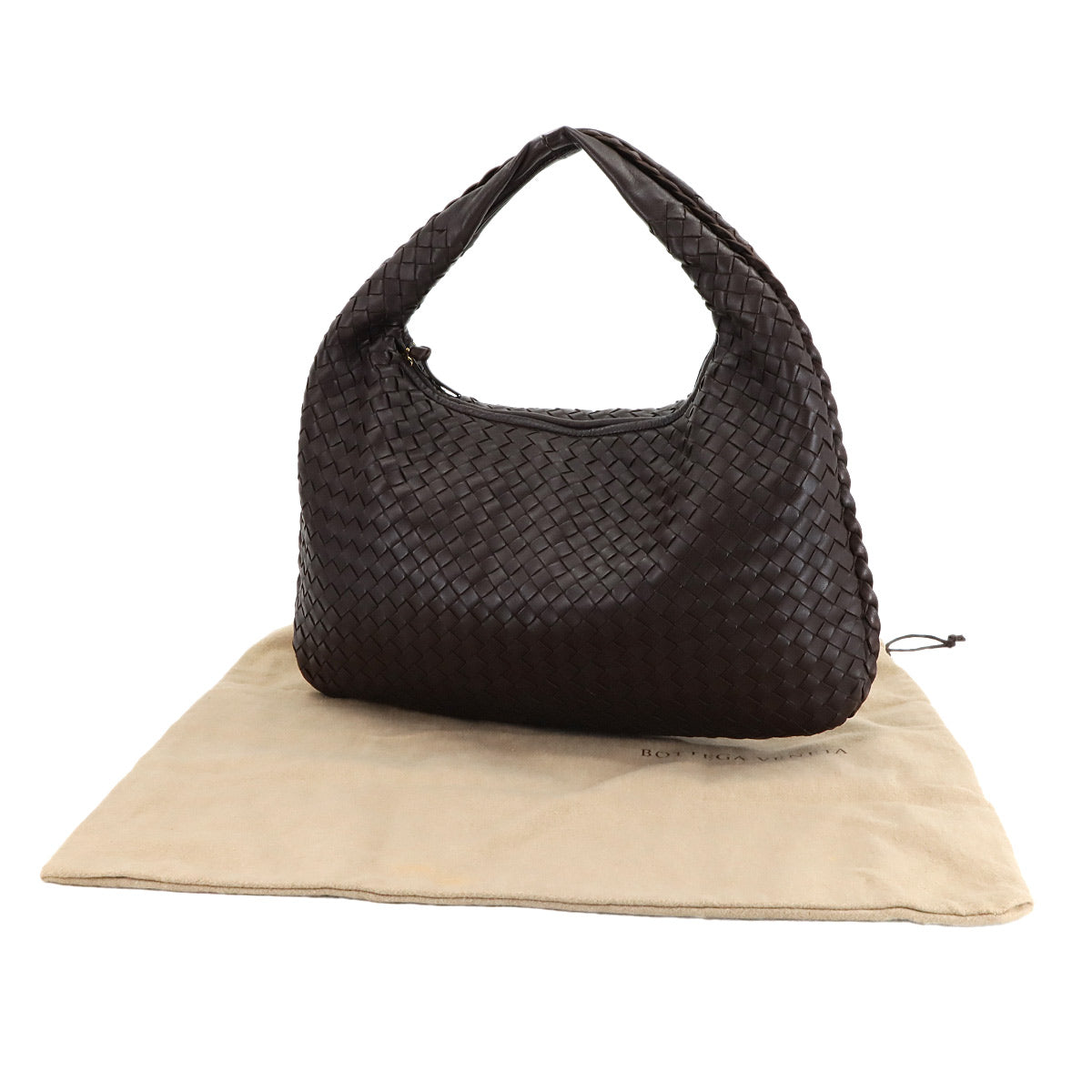 Intrecciato Veneta Shoulder Bag Leather Brown 115653