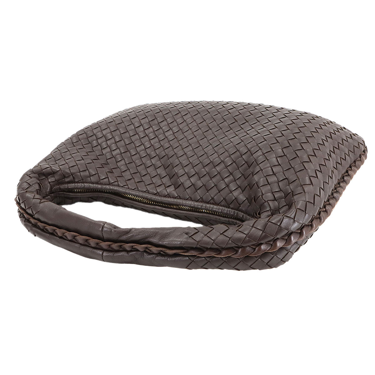 Intrecciato Veneta Shoulder Bag Leather Brown 115653