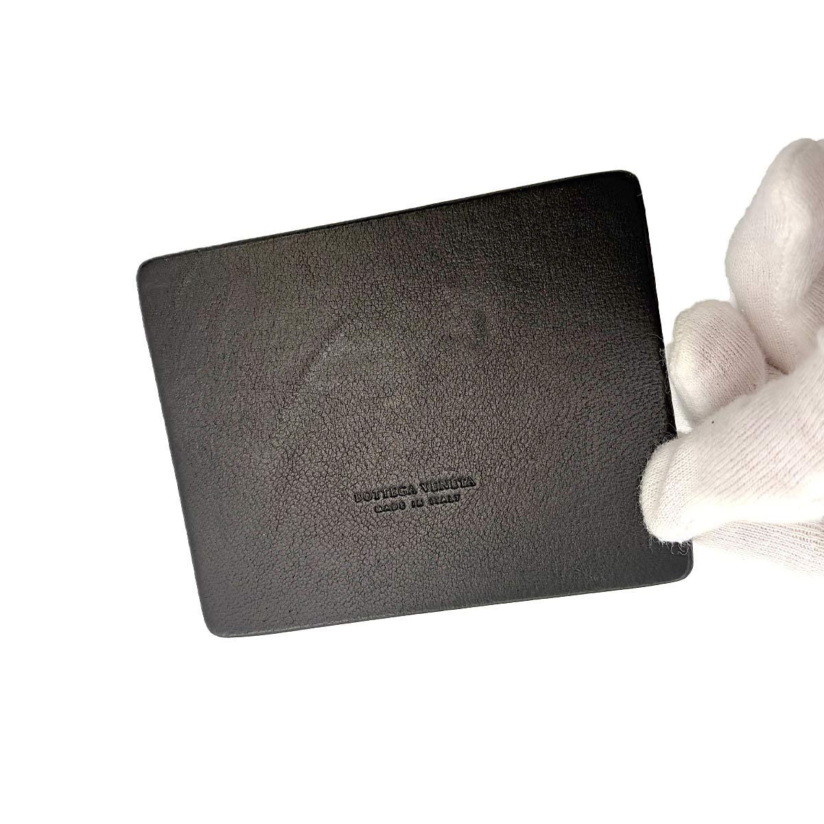 Intrecciato Shoulder Bag Leather Black 145555 Purse