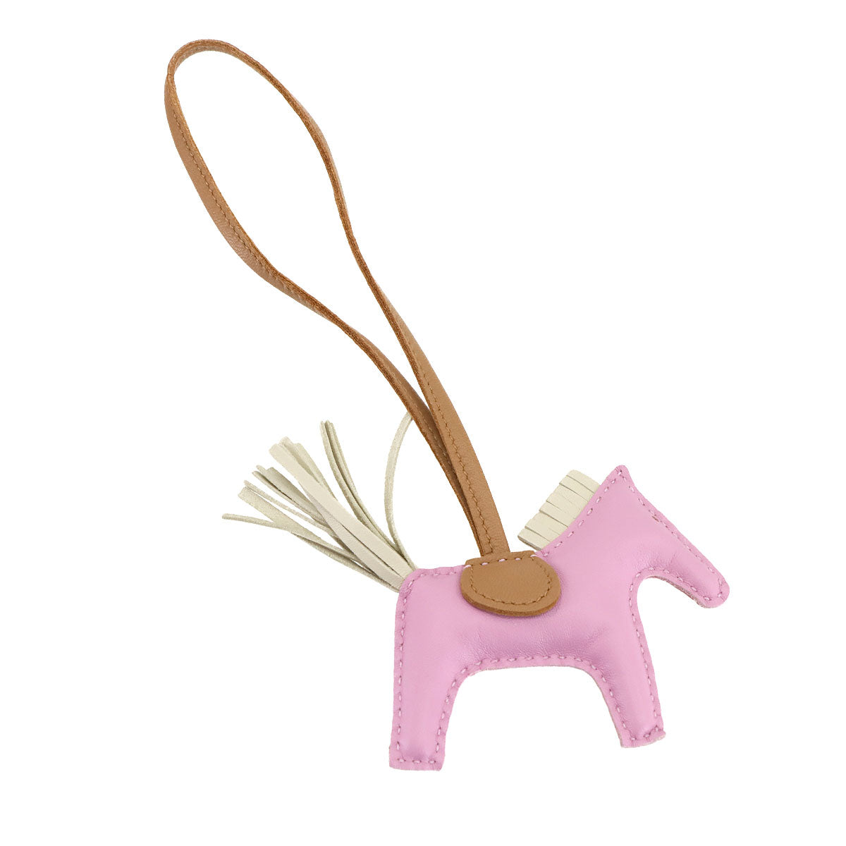 Rodeo PM Bag Charm Agneau Milo Mauve sylvestre Craie