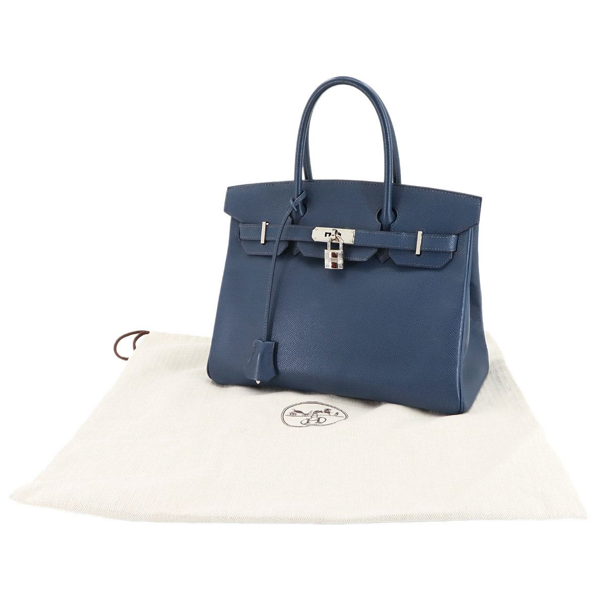 Birkin 30 Veau Epsom Blue Hand Bag Purse