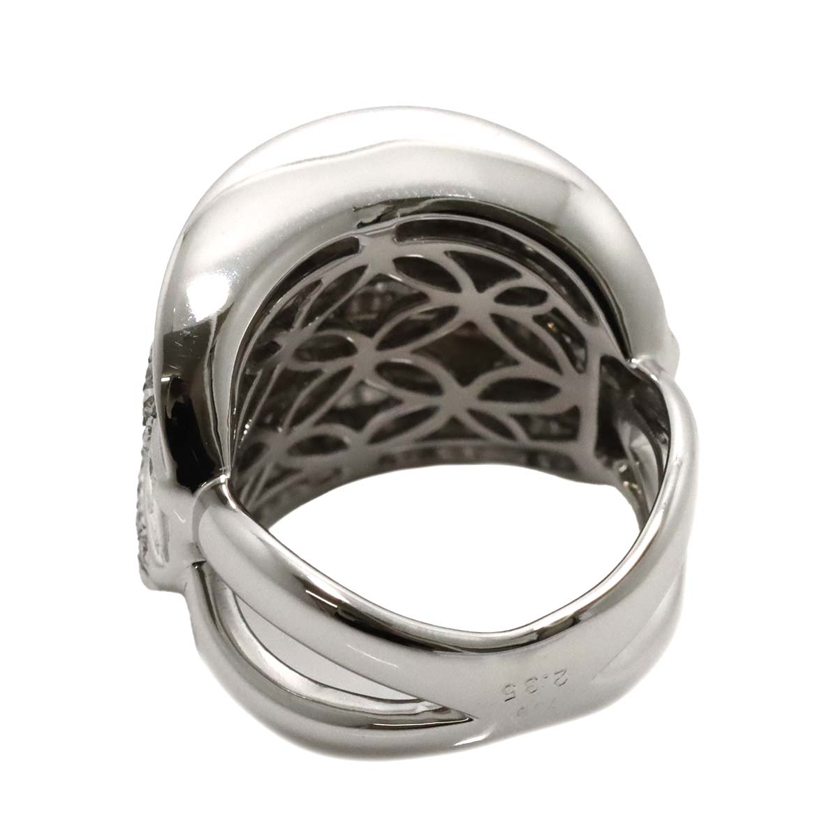 Diamond 2.35ct Ring 18K K18 WG White Gold size6.25-6.5(US)