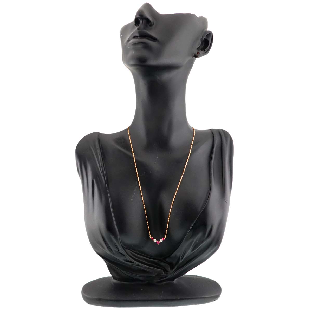 Ruby 0.32ct Diamond 0.20ct Necklace 18K 18K Yellow Gold 750