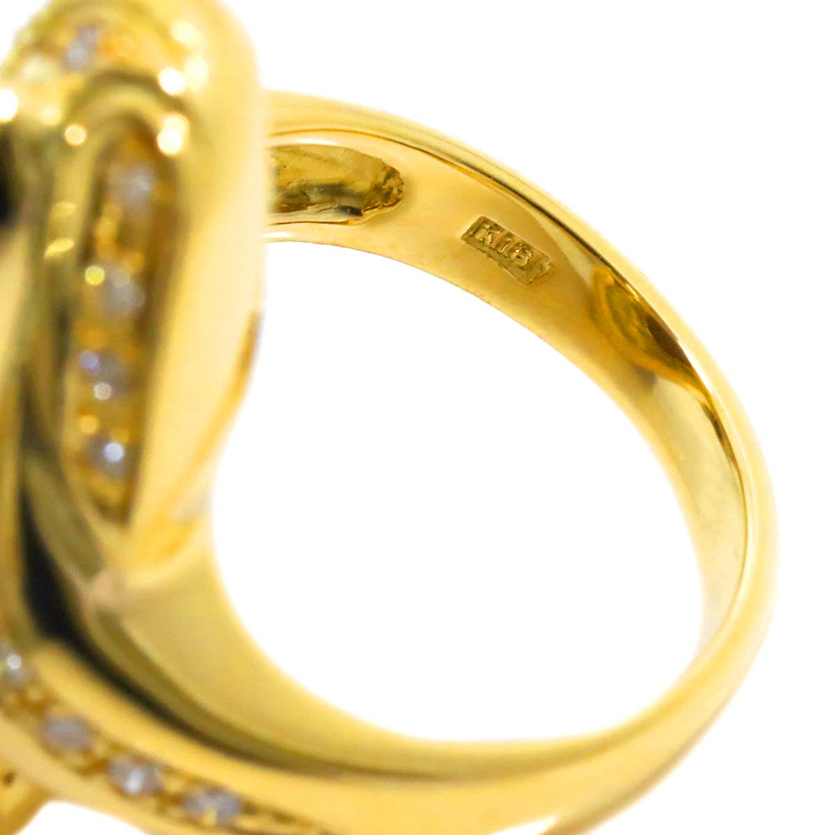 BlackOpal 4.68ct Diamond 0.30ct Ring 18K YG Yellow Gold 750 6(US)