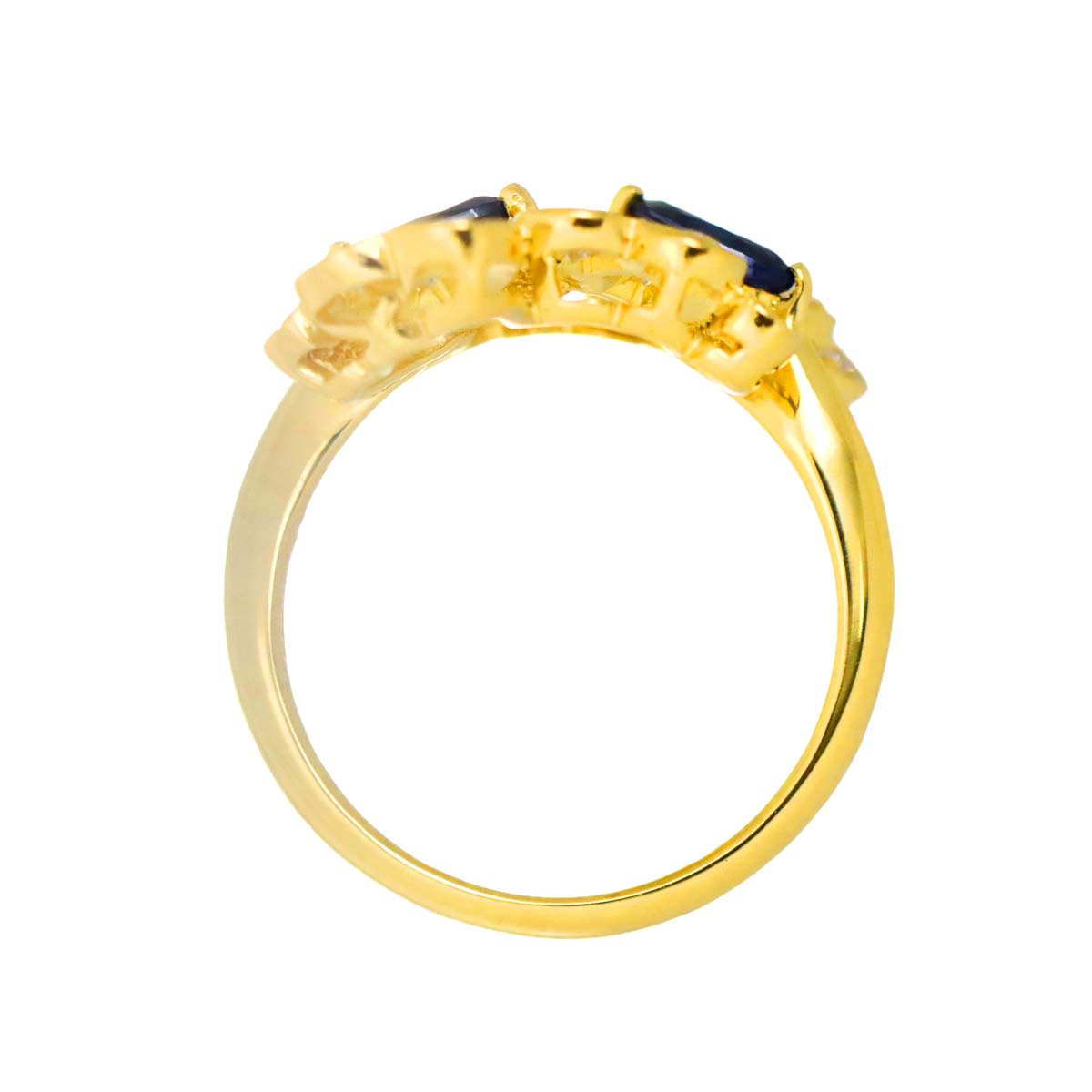 Sapphire 0.73ct Diamond 0.67ct Ring 18K K18 YG Yellow Gold size7.25(US)