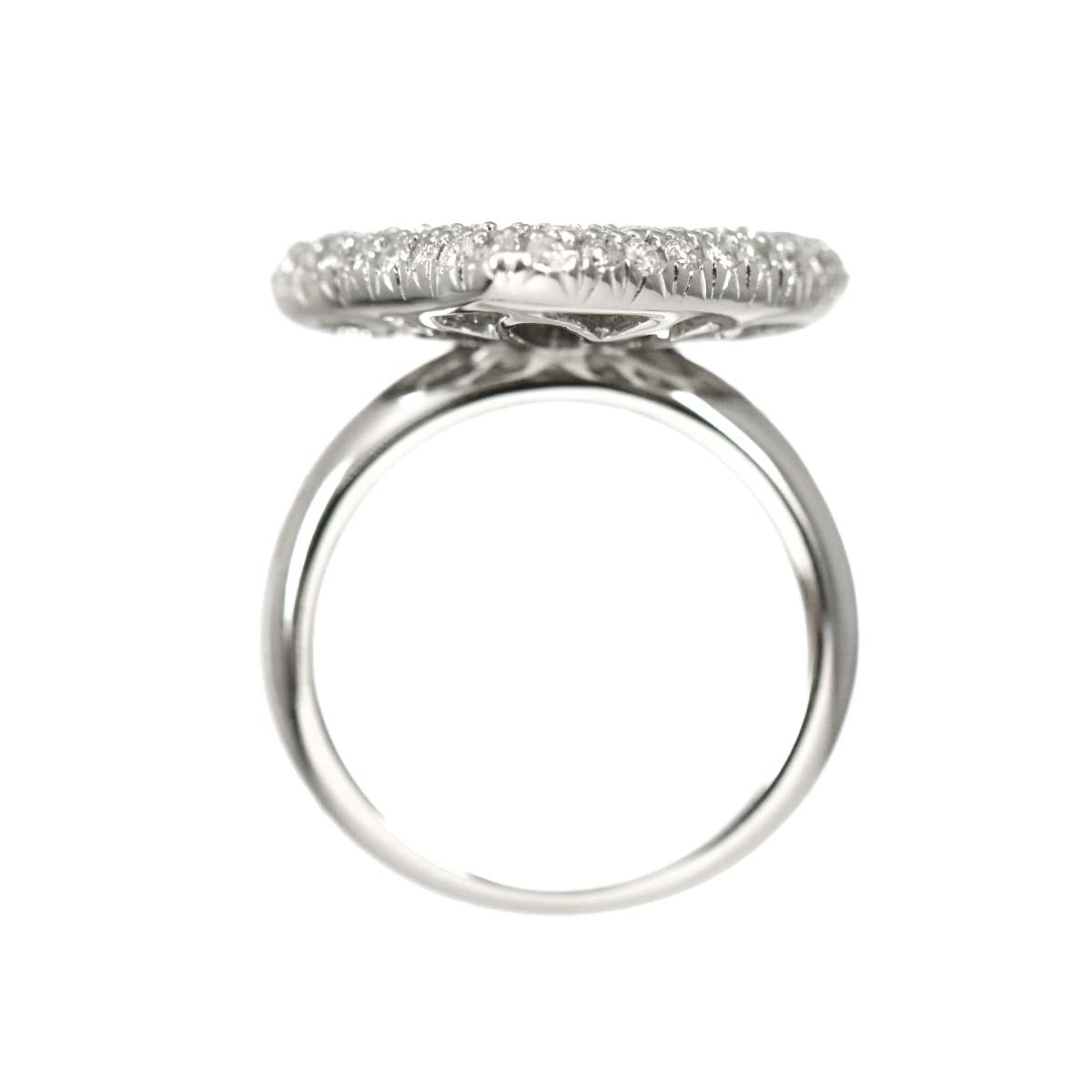 Diamond 1.63ct Ring 18K K18 WG White Gold size6(US)