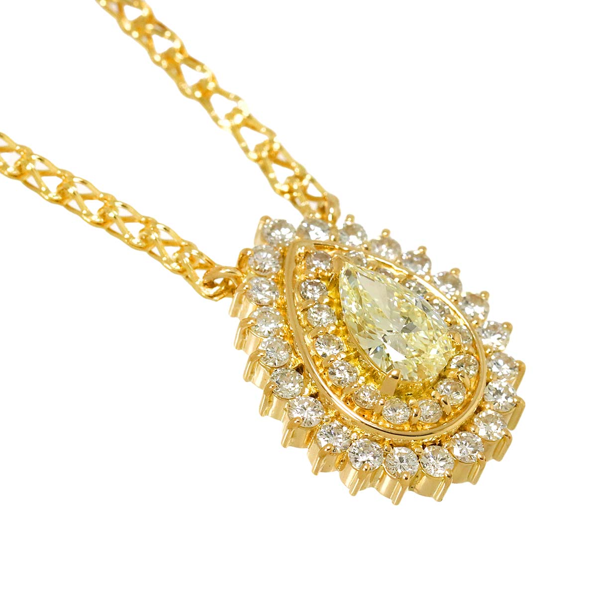 Diamond 0.55ct/0.64ct Necklace 18K YG Yellow Gold 750
