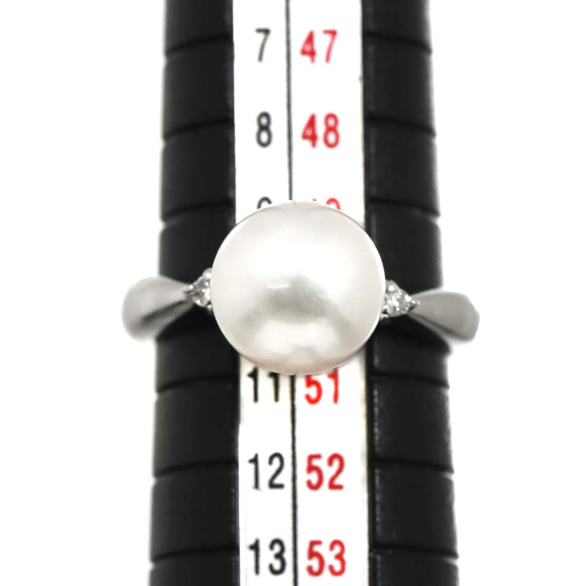 Akoya Pearl 9.1mm Diamond 0.04ct Ring Pt Platinum Size5-5.25(US)