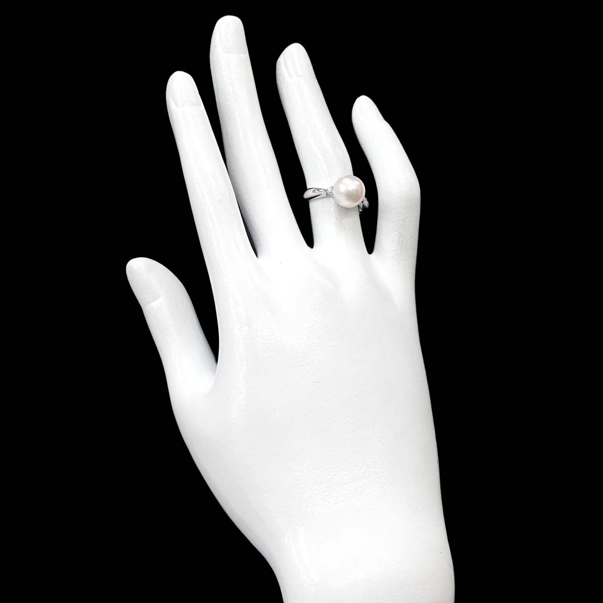 Akoya Pearl 9.1mm Diamond 0.04ct Ring Pt Platinum Size5-5.25(US)