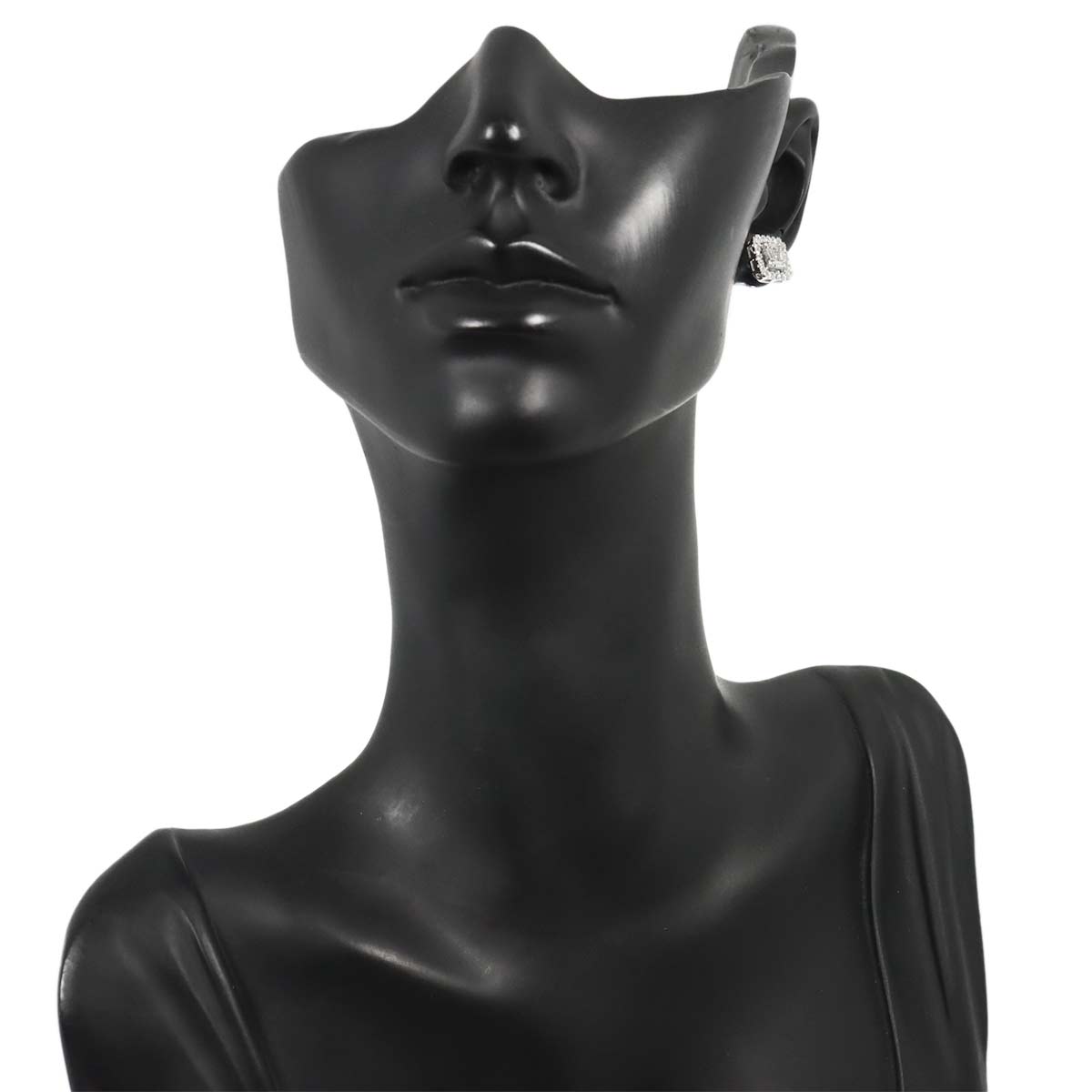 Diamond 0.20ct/0.20ct Earrings Pierced 18K K18 WG 750