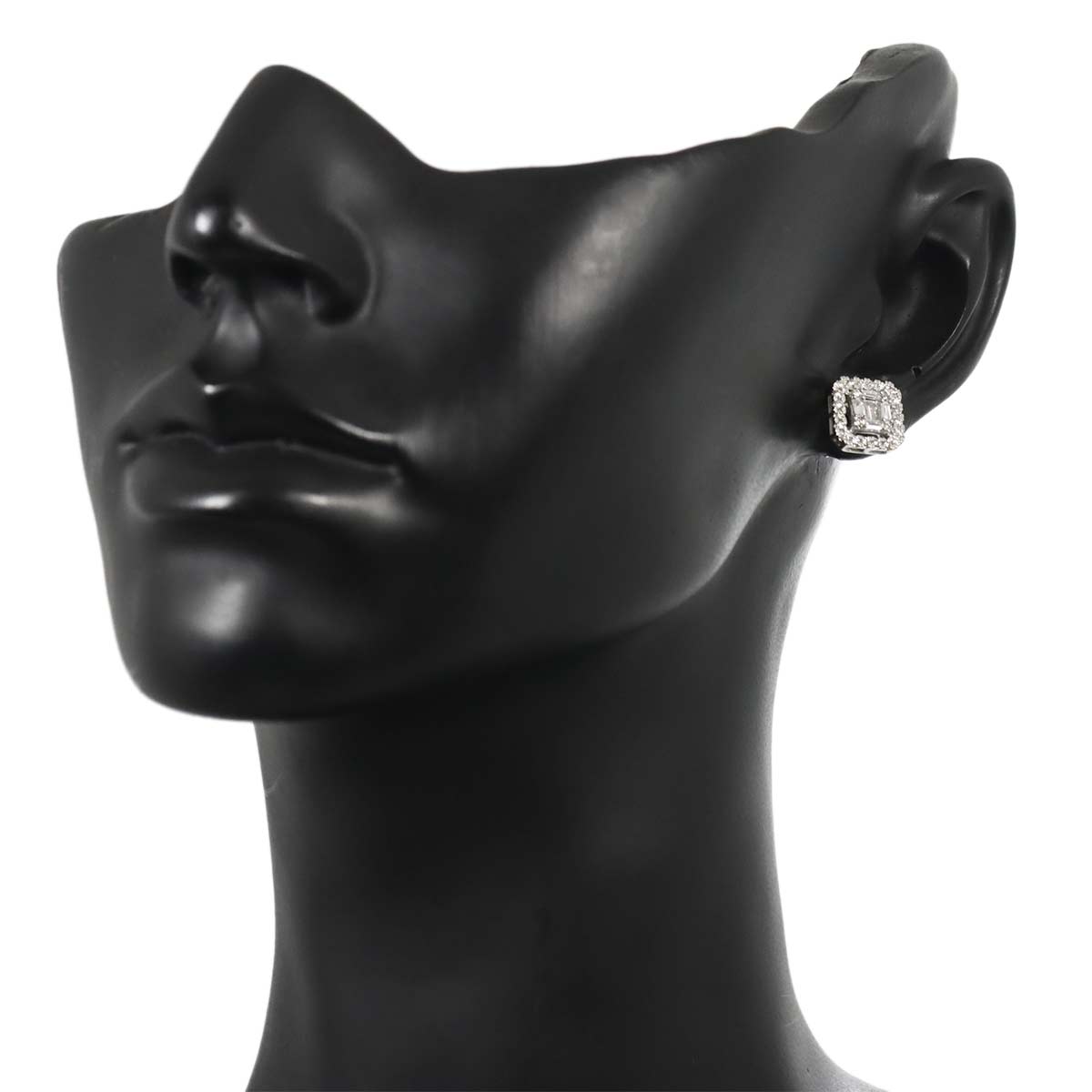 Diamond 0.20ct/0.20ct Earrings Pierced 18K K18 WG 750