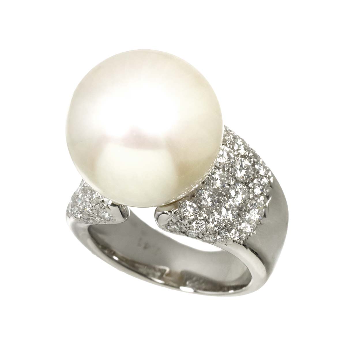 South Sea pearl 15.7mm Diamond 1.41ct Ring Pt Platinum 6.25-6.5(US)