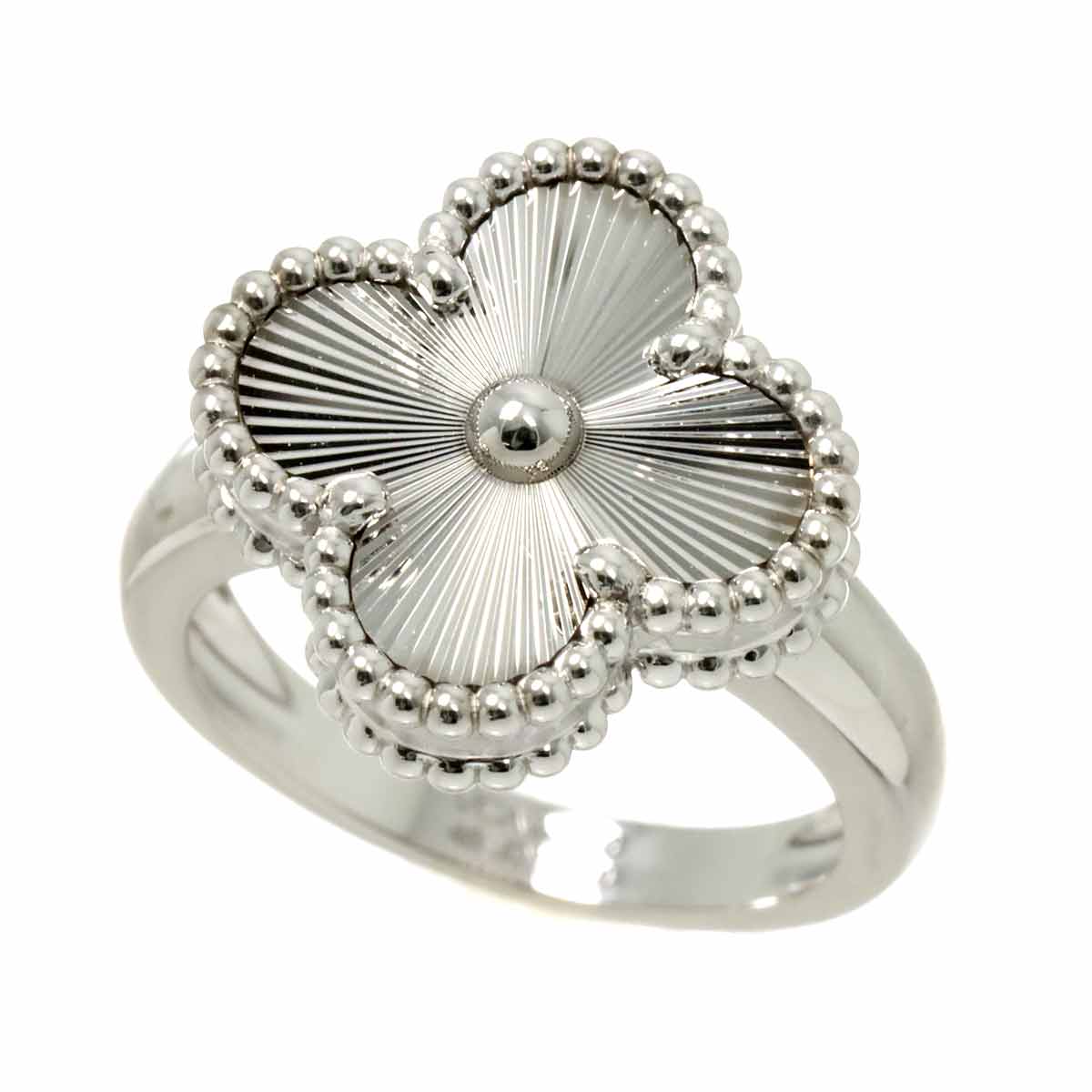 Vintage Alhambra Ring 18K WG 750 size48 4.5(US)