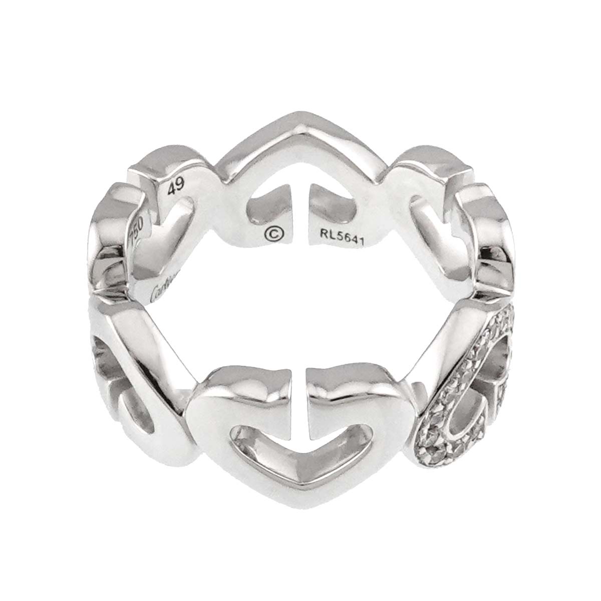 C Heart Diamond Ring 18K White Gold 750 size49 4.75-5(US)