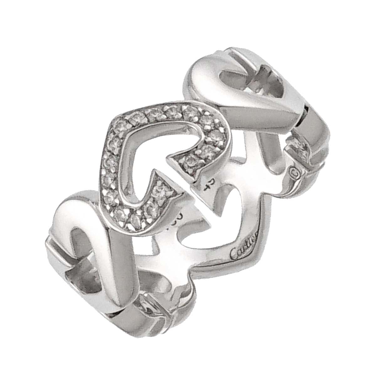C Heart Diamond Ring 18K White Gold 750 size49 4.75-5(US)