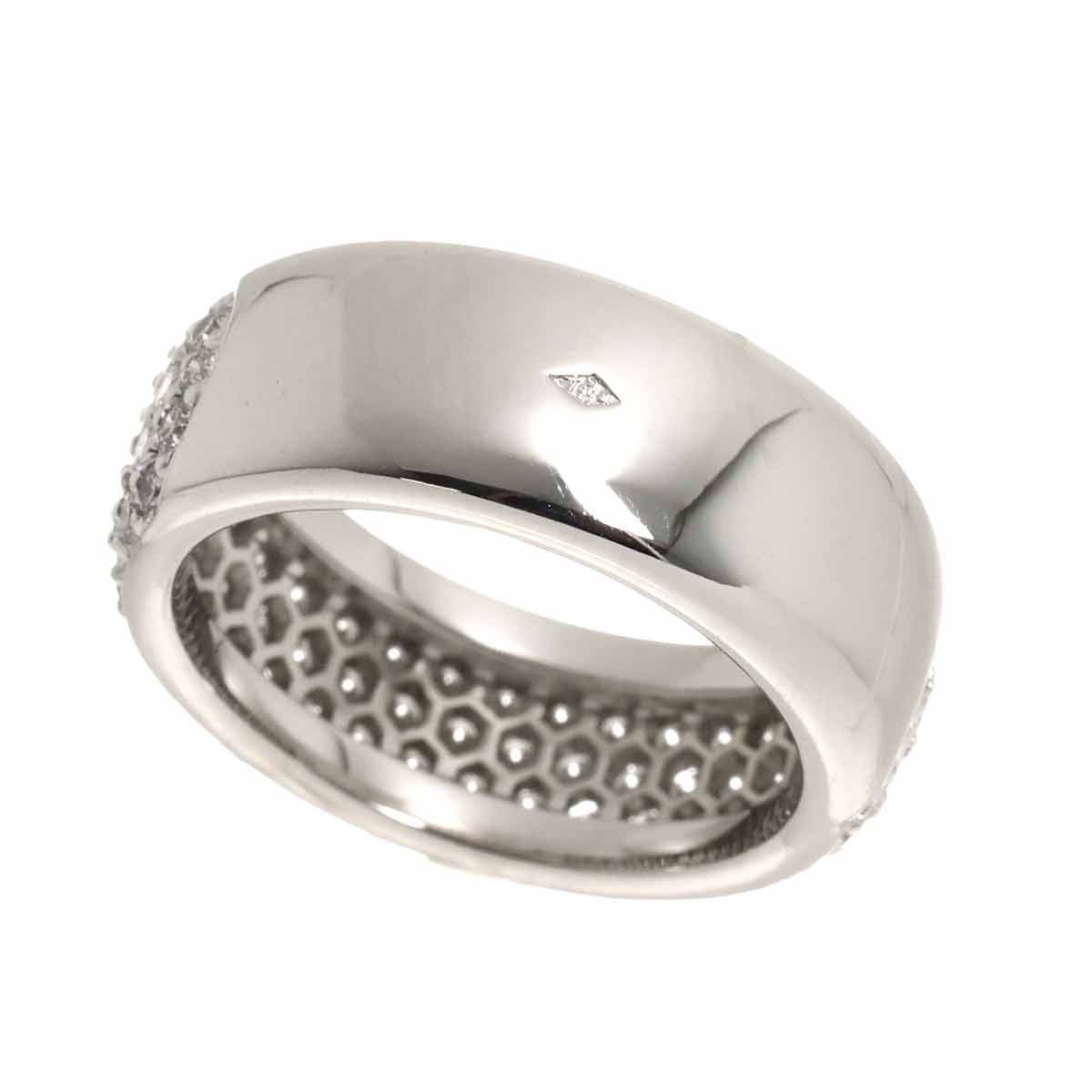 Paris Half Diamond Ring 18K WG 750 Size56 7.25-7.5(US)