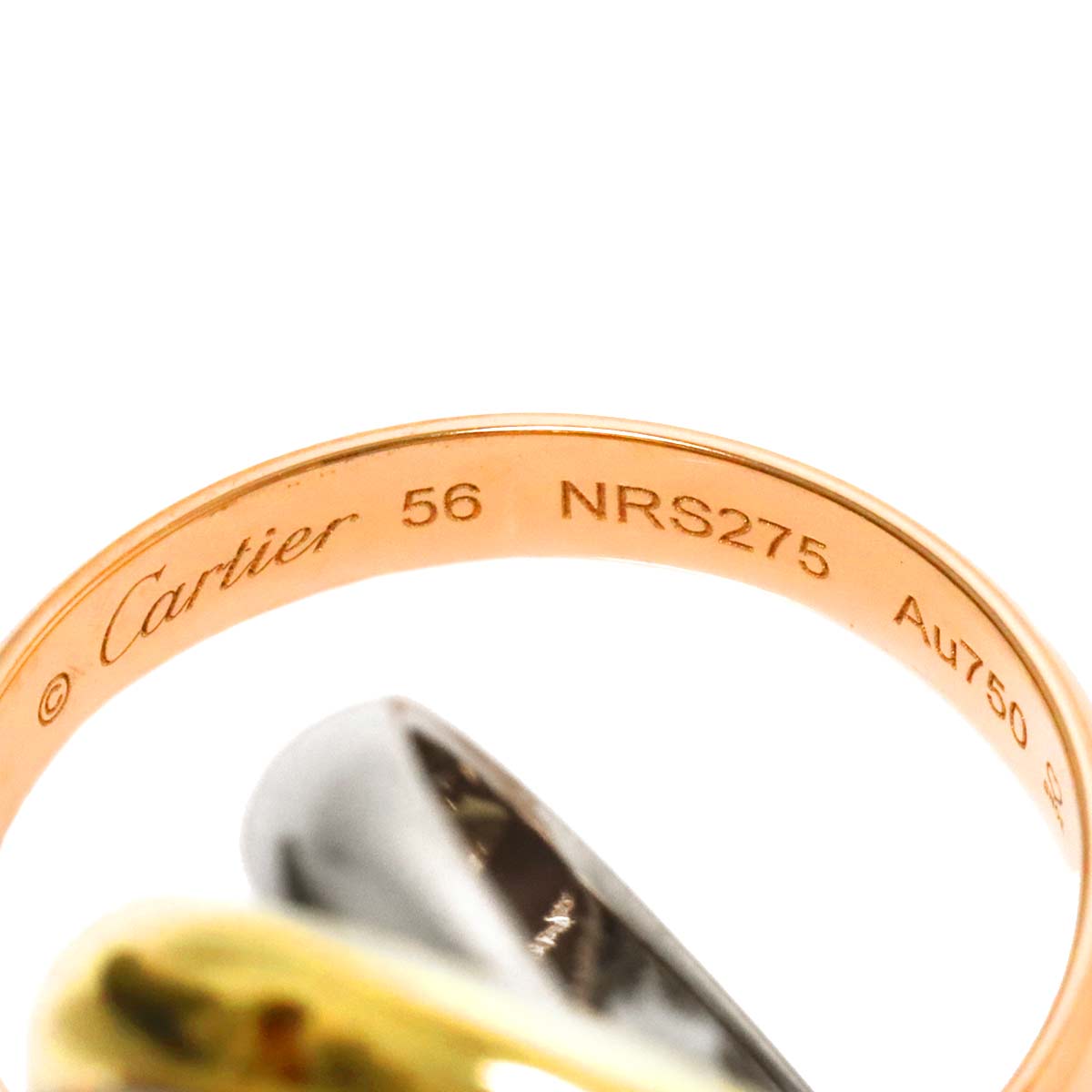 Trinity Diamond 5P Ring 18K YG WG PG 750 Size56 7.5(US)