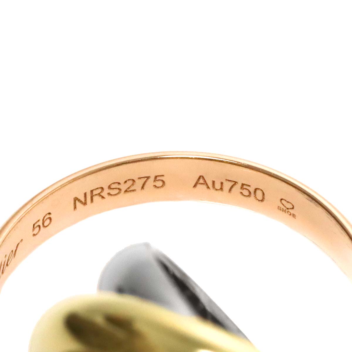 Trinity Diamond 5P Ring 18K YG WG PG 750 Size56 7.5(US)