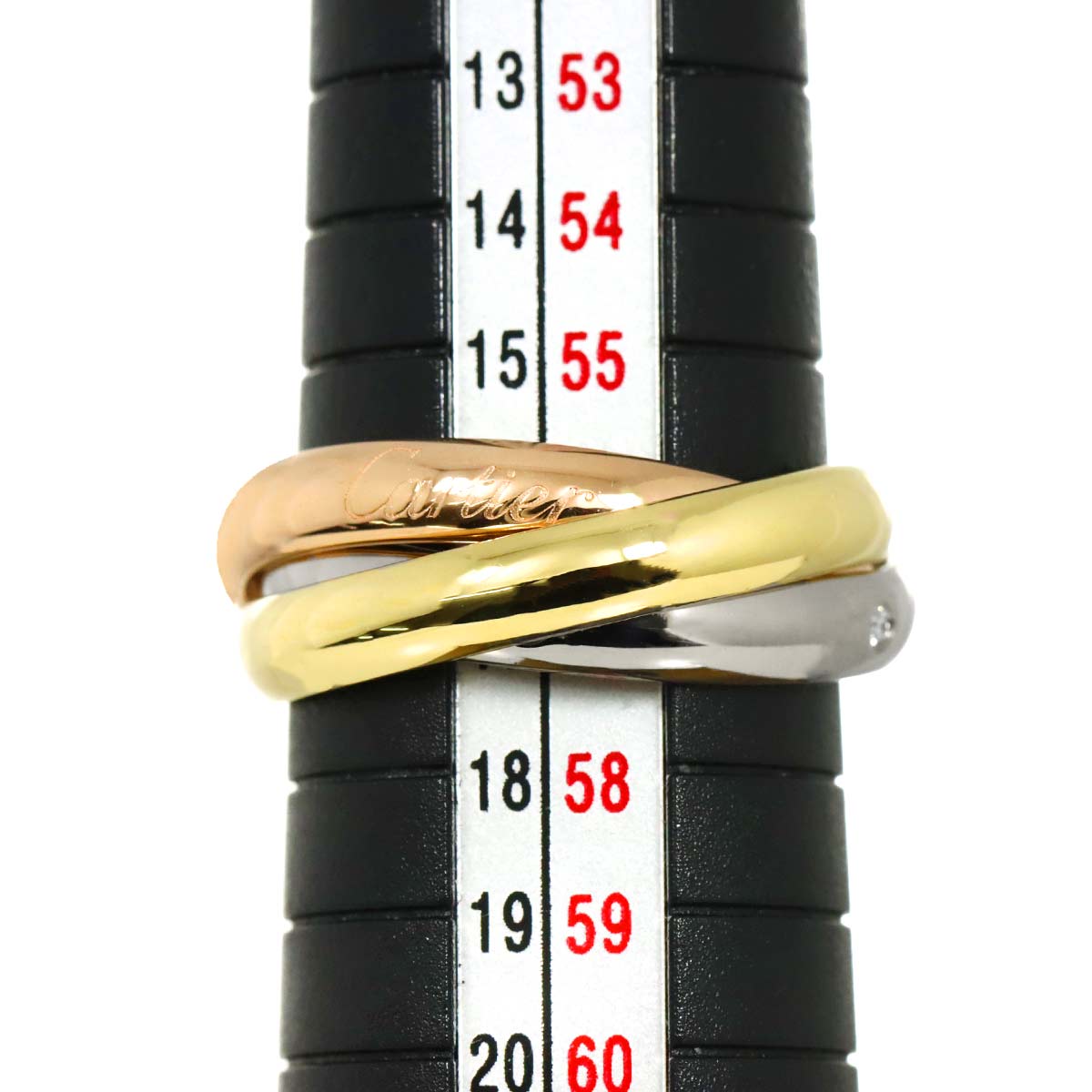 Trinity Diamond 5P Ring 18K YG WG PG 750 Size56 7.5(US)