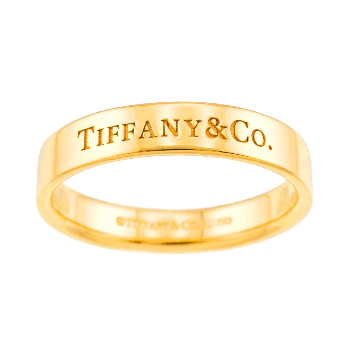 Flat Band Ring 18K Yellow Gold 750 Size7.5-7.75(US)