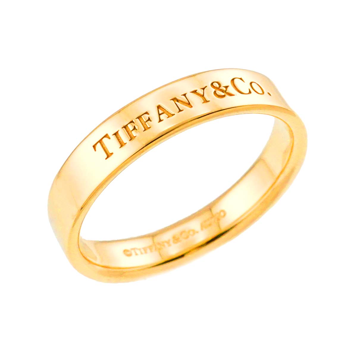 Flat Band Ring 18K Yellow Gold 750 Size7.5-7.75(US)
