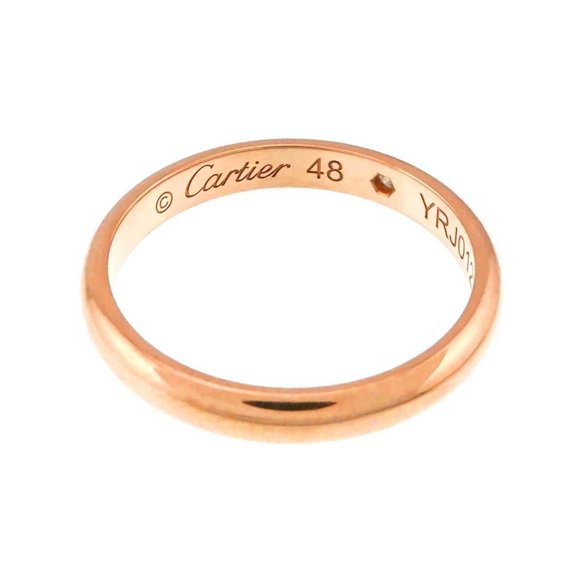 Classic Diamond 1P Ring 18K Pink Gold 750 Size48 4.5(US)