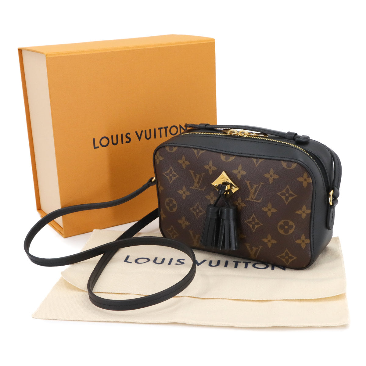 Monogram Saintonge Shoulder Bag Brown Noir M43555 Purse