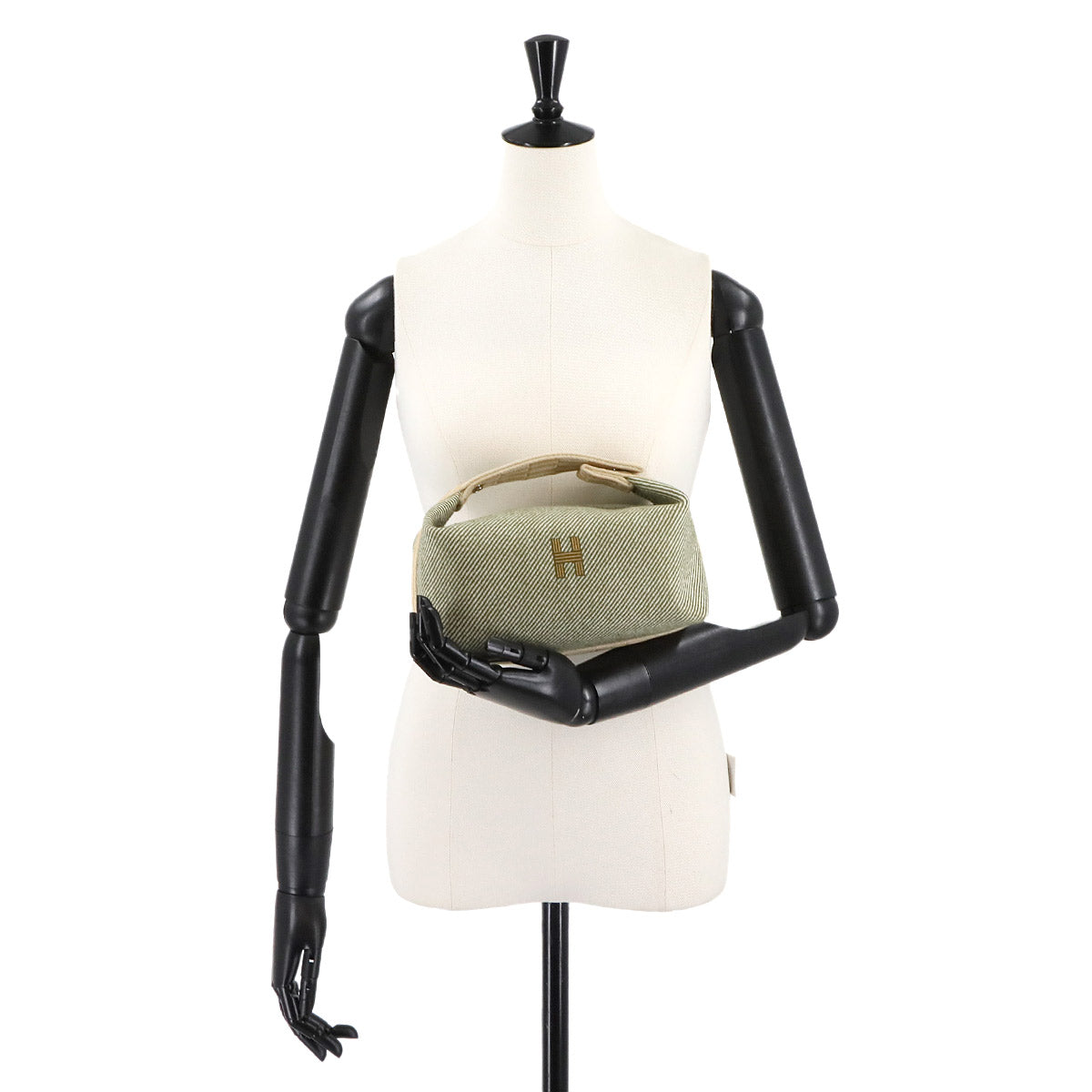 Bride a Brac PM H Natte Hand Bag Toile H Vert Foret Pouch