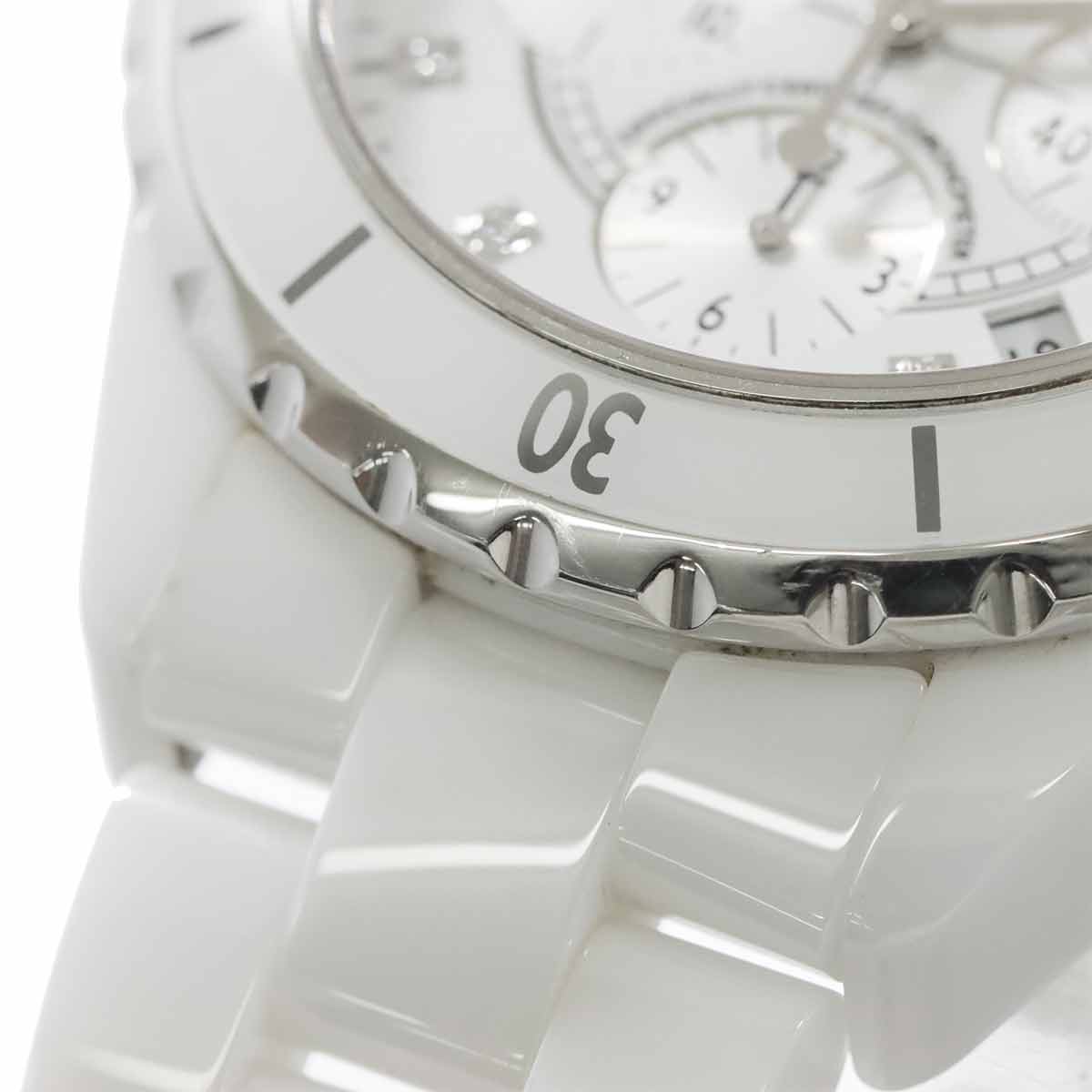 J12 Chronograph H2009 9P Diamond Date White Dial Mens Watch