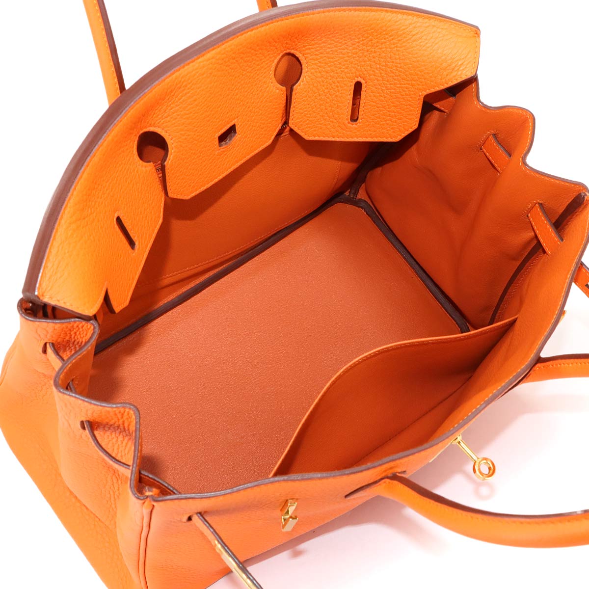 Birkin 35 Hand Bag Togo Orange Purse