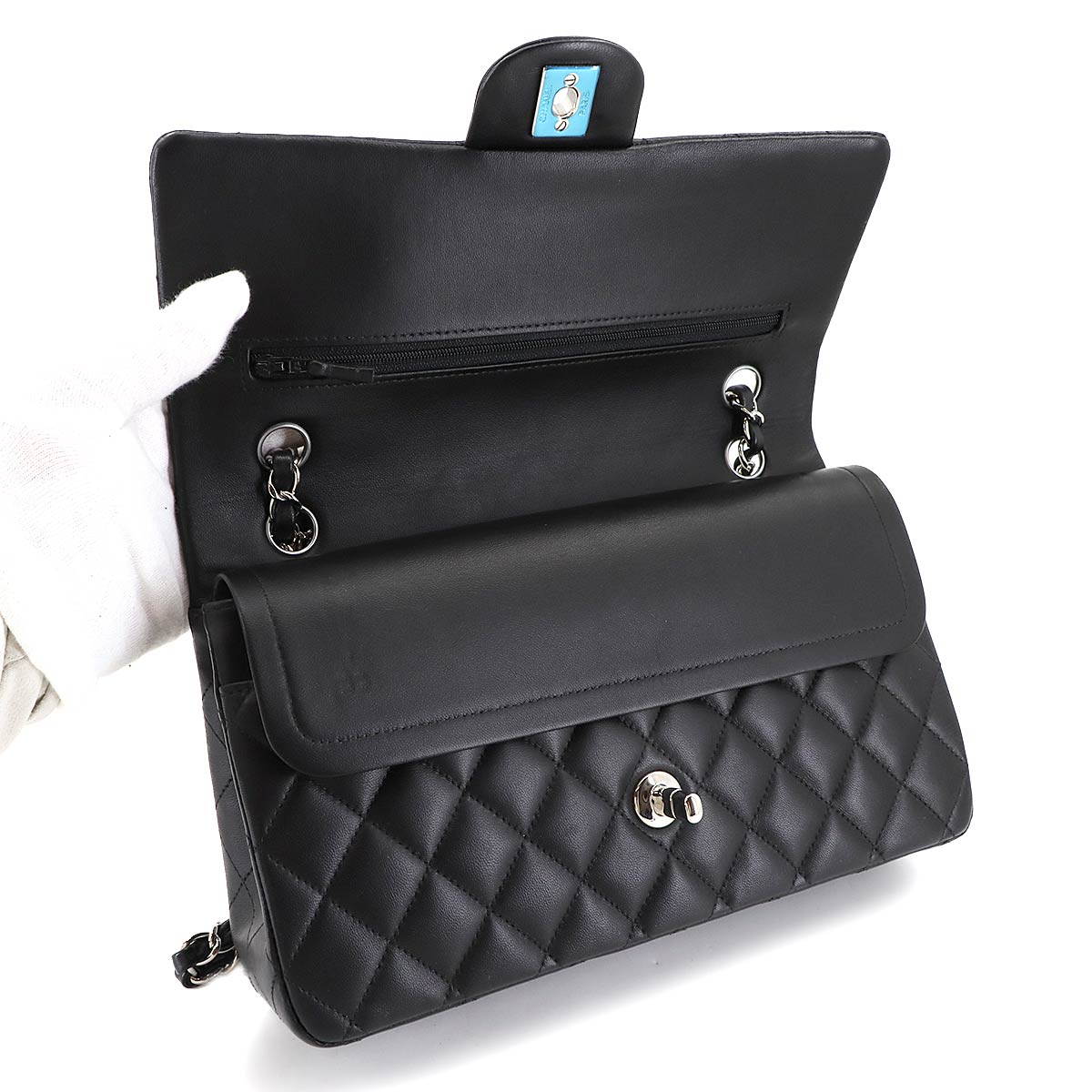 Matelasse 25 Chain Shoulder Bag Leather Black A01112 11.12