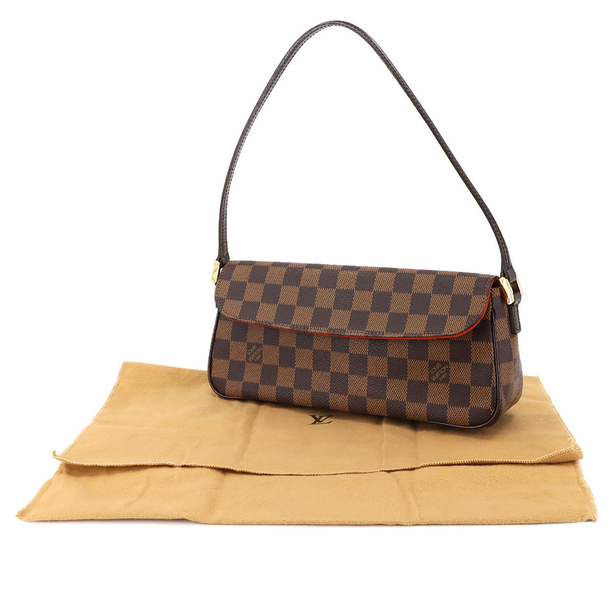 Damier Recoleta Shoulder Bag Ebene N51299 Brown Purse