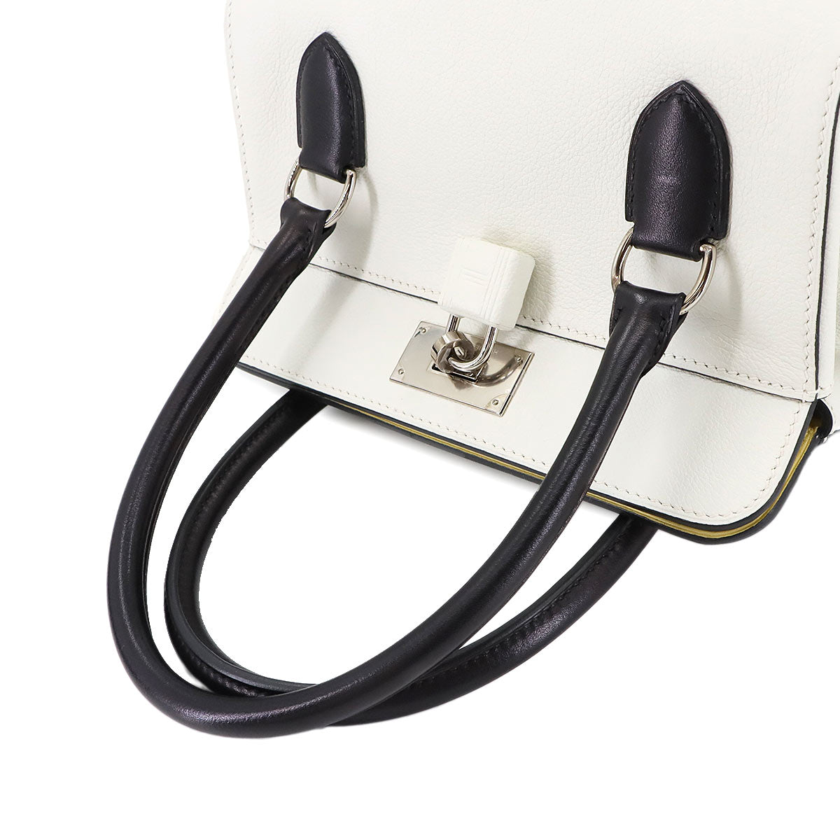 Toolbox 20 Hand Shoulder Bag Evercolor White Black Jaune Poussin