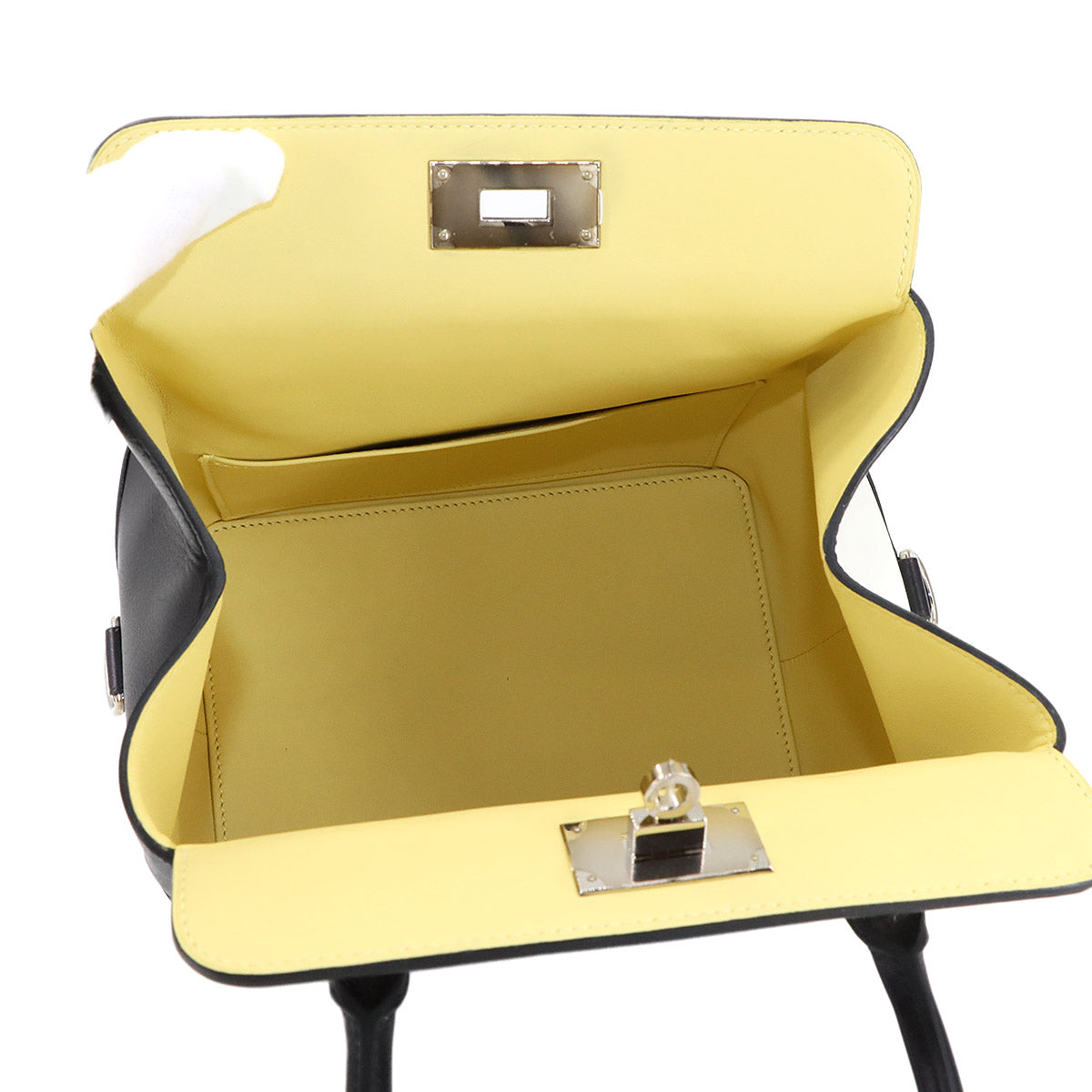 Toolbox 20 Hand Shoulder Bag Evercolor White Black Jaune Poussin