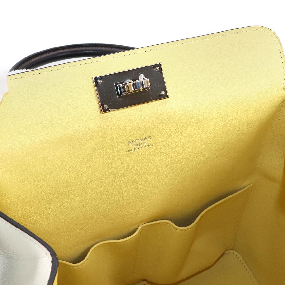 Toolbox 20 Hand Shoulder Bag Evercolor White Black Jaune Poussin