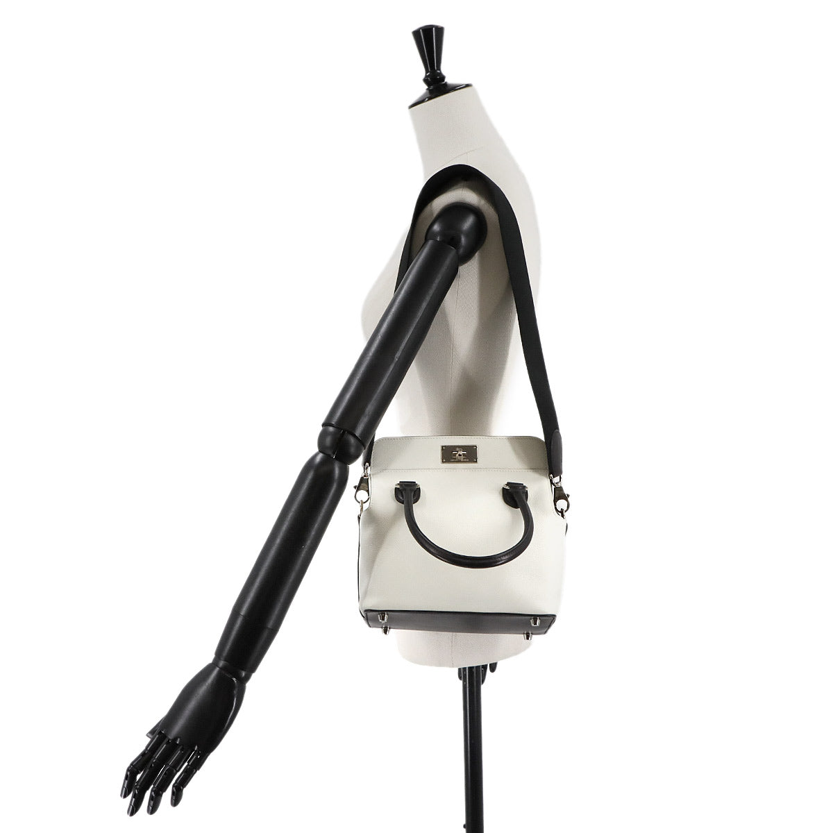 Toolbox 20 Hand Shoulder Bag Evercolor White Black Jaune Poussin