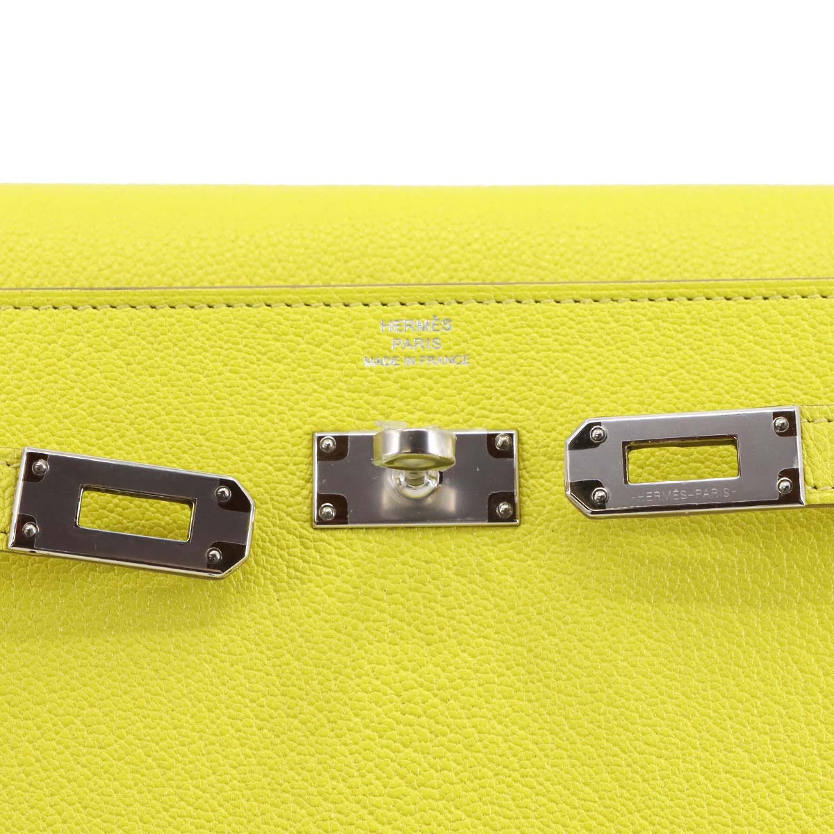 Kelly To Go Shoulder Wallet Chevre Lime Purse