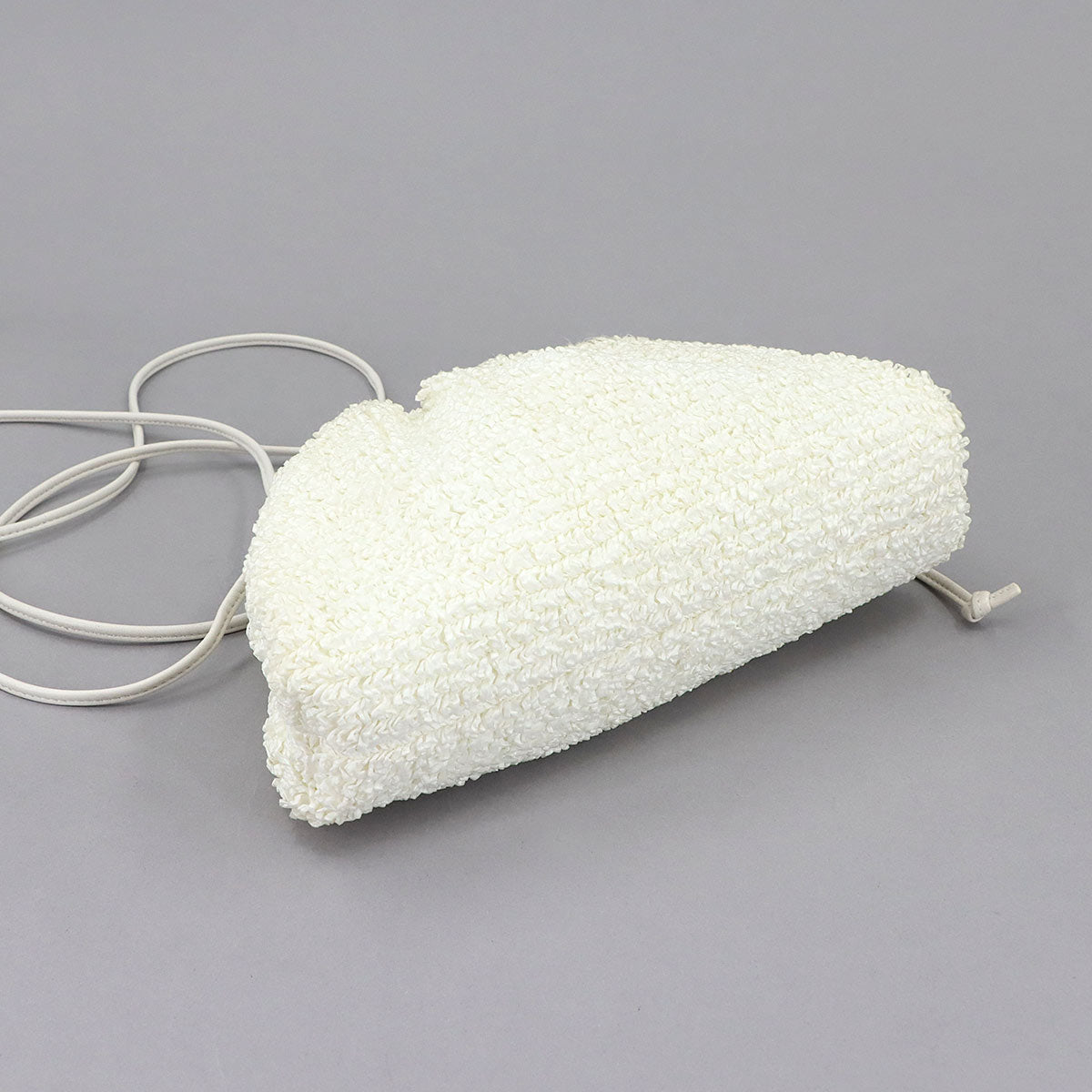 Mini The Pouch Shoulder Bag Raffia Leather White 585852